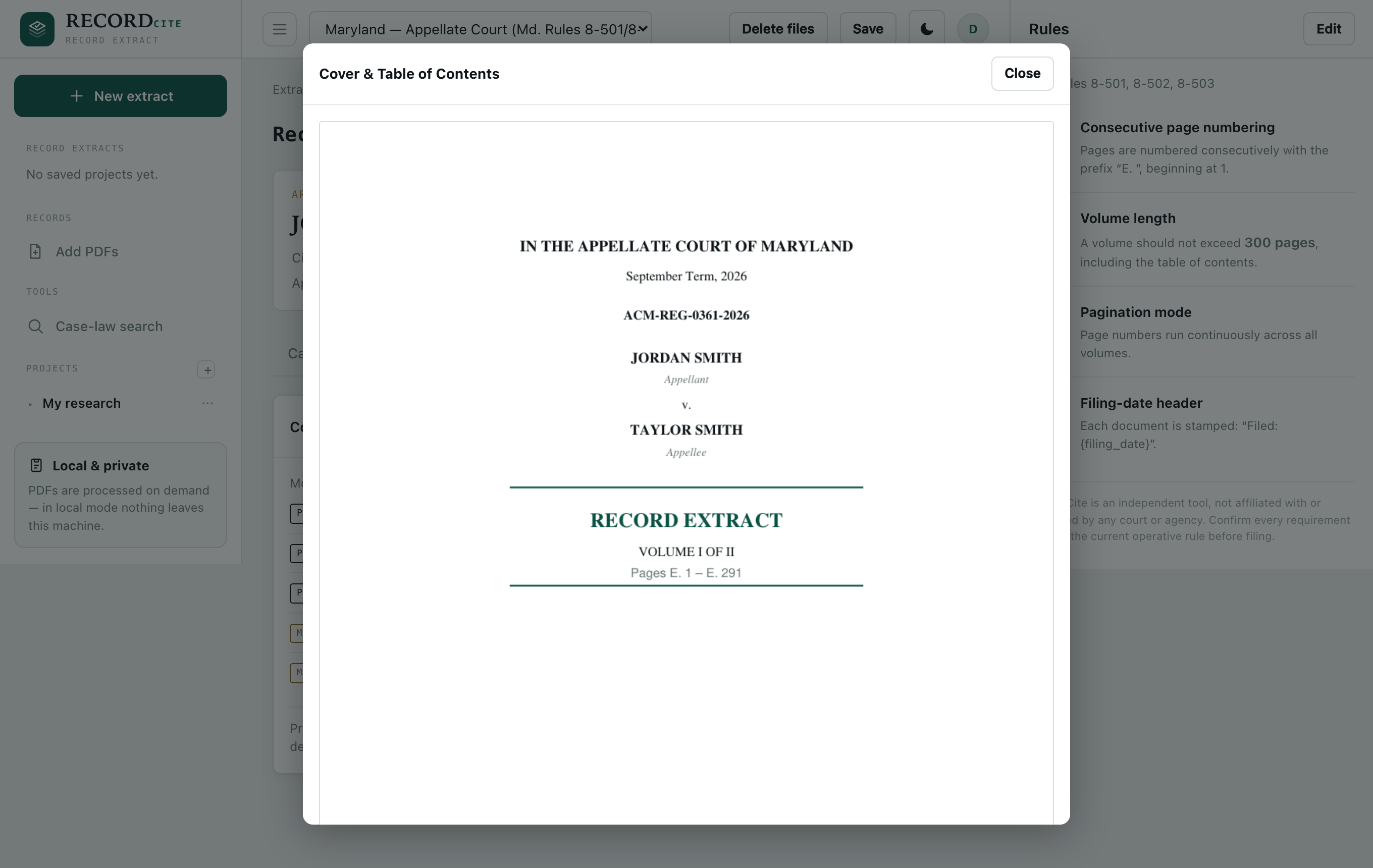 Generated cover page preview — Volume I of II, pages E. 1 to E. 229.